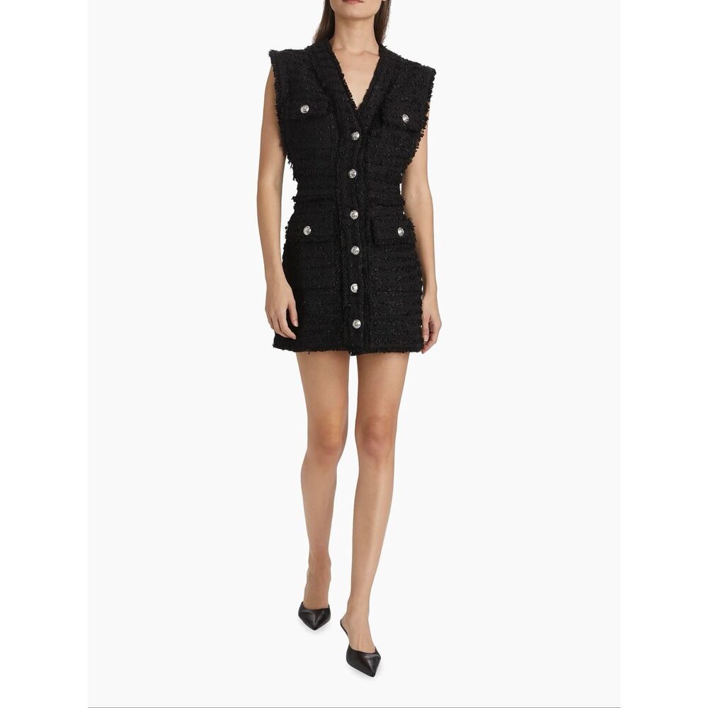 Nicholas the Label Sylvia Fringed Tweed Minidress US 6 $595
